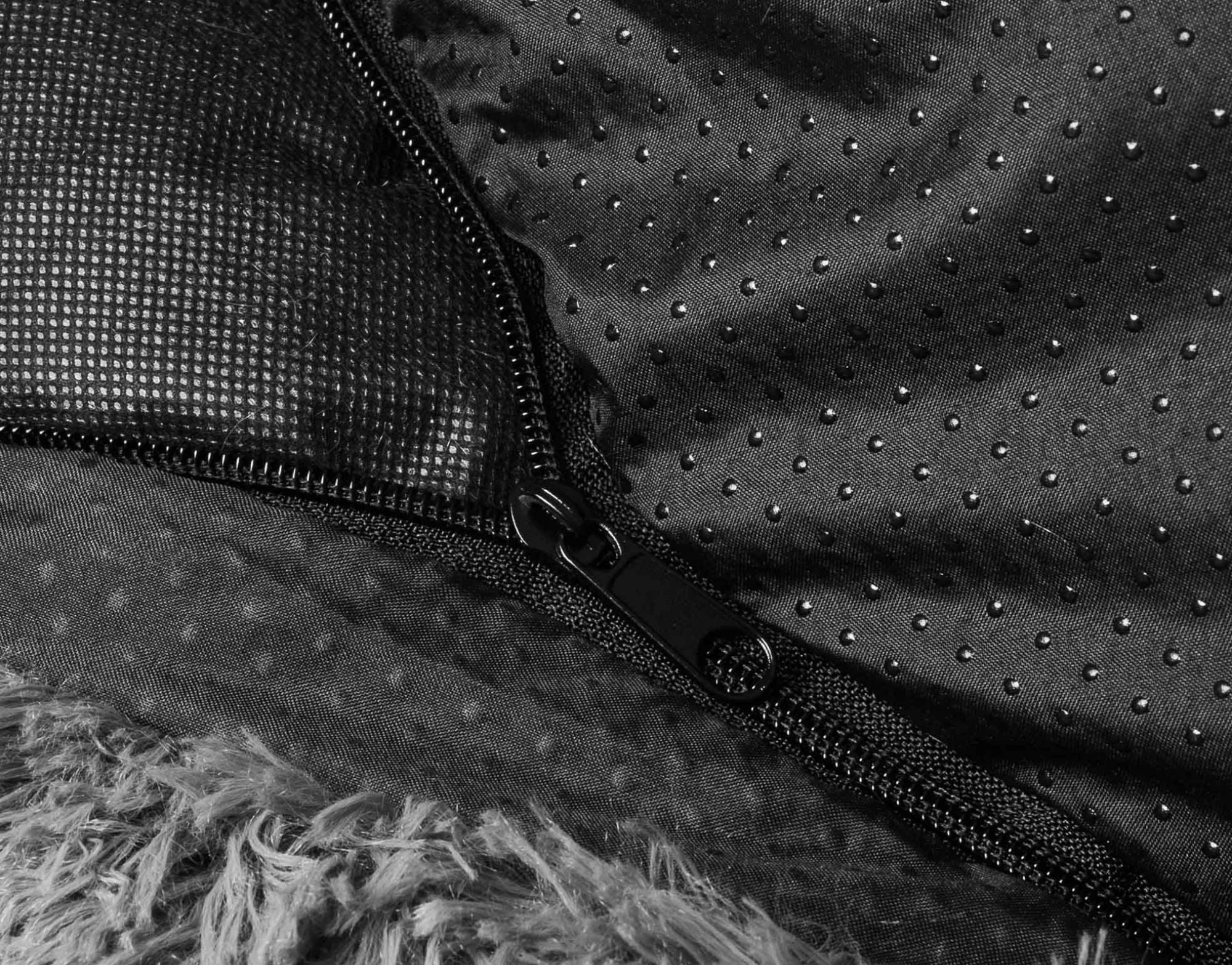 Grafitový plyšový pelech pre psa s odnímateľným poťahom na zips