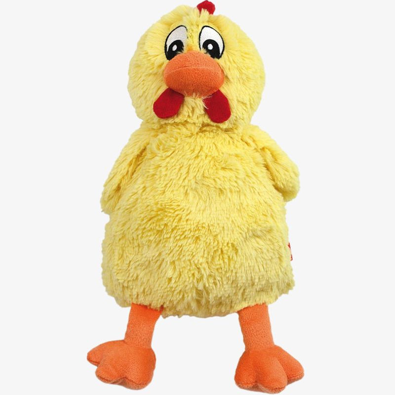 Veľká plyšová hračka pre psa v tvare sliepky s pískatkom